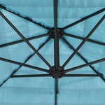 vidaXL Parasol de jardin avec mât en acier bleu 269x269x235 cm