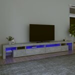 vidaXL Meuble TV avec lumières LED Gris béton 290x36 5x40 cm