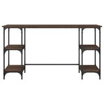 vidaXL Bureau chêne marron 140x50x75 cm métal et bois d'ingénierie