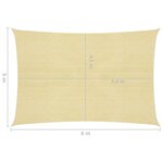 vidaXL Voile d'ombrage 160 g/m² Beige 5x6 m PEHD