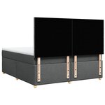 vidaXL Sommier à lattes de lit avec matelas Gris foncé 180x200cm Tissu