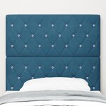 vidaXL Tête de lit LED bleue foncée 90 cm Velours