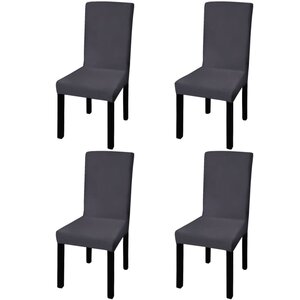 vidaXL Housse de chaise droite extensible 4 Pièces anthracite