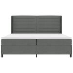 Lit Box Spring vidaXL avec Matelas & LED Grise Foncée 200x200 cm Tissu