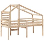 vidaXL Lit haut avec toit 90x190 cm bois de pin massif
