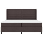 Lit box spring vidaXL avec matelas et LED Marron foncé 200x200 cm Tissu