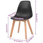 vidaXL Chaises à manger lot de 4 Noir Plastique