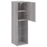 vidaXL Meubles TV avec lumières LED 2 Pièces sonoma gris 30 5x30x102 cm
