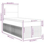 vidaXL Sommier à lattes de lit et matelas Gris clair 100x200cm Velours