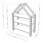 Lit cabane avec étagère 80 x 160 naturel et blanc