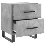 vidaXL Tables de chevet 2Pièces gris béton 40x35x47 5cm bois d’ingénierie