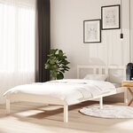 vidaXL Cadre de lit sans matelas blanc bois massif 100x200 cm