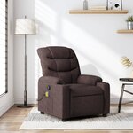vidaXL Fauteuil de massage inclinable Marron foncé Tissu