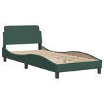 vidaXL Cadre de lit avec LED sans matelas vert foncé 90x200 cm velours