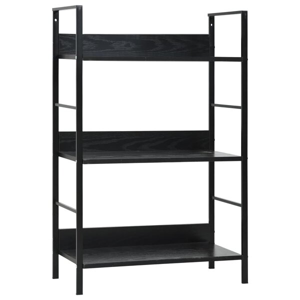 vidaXL Bibliothèque à 3 niveaux noir 60x27 6x90 5 cm bois d'ingénierie