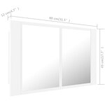 vidaXL Armoire salle de bain à miroir LED Blanc 80x12x45 cm Acrylique