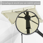 Parasol rectangulaire inclinable alu acier polyester haute densité diamètre 2 m beige clair