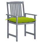 vidaXL Chaises de jardin et coussins lot de 8 Bois acacia solide Gris