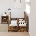 Cadre de lit de rangement vidaXL Chêne fumé 100x200 cm