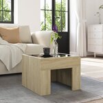 vidaXL Table basse avec LED infini chêne sonoma 40x40x30 cm