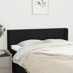 vidaXL Tête de lit avec oreilles Noir 147x16x78/88 cm Tissu