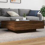 vidaXL Table basse chêne marron 100x100x31 cm bois d'ingénierie
