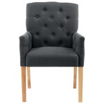 vidaXL Chaises à manger avec accoudoirs lot de 4 gris tissu