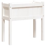 vidaXL Jardinières 2 Pièces avec pieds blanc bois de pin massif