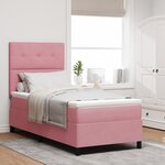 Lit Box Spring vidaXL avec Matelas Rose Simple Velours