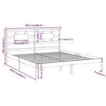 vidaXL Cadre de lit Marron miel Bois massif 200x200 cm