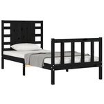 vidaXL Cadre de lit sans matelas noir bois de pin massif