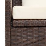 Lit de jardin avec coussin et oreillers résine tressée marron 02_0012000