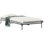 vidaXL Cadre de lit sonoma gris 90x200 cm bois d'ingénierie et métal