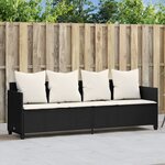 vidaXL Chaise longue avec coussins noir résine tressée
