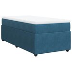 vidaXL Sommier à lattes de lit et matelas Bleu foncé 80x200 cm Velours