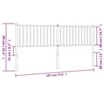 vidaXL Tête de lit métal noir 180 cm