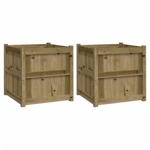 vidaXL Jardinières 2 Pièces bois de pin imprégné