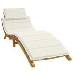 vidaXL Coussin de chaise longue crème mélangé 186x58x3 cm tissu