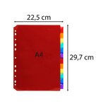 Intercalaires Pp Transparent Couleurs Avec Porte Étiquette A4 12 Positions - Couleurs Assorties - X 10 - Exacompta