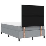 vidaXL Lit ressorts avec matelas gris clair petit double tissu