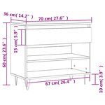vidaXL Armoire à chaussures Sonoma gris 70x36x60 cm Bois d'ingénierie