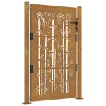 vidaXL Portail de jardin 105x130 cm acier corten design de bambou