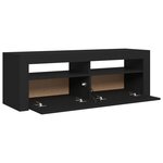 vidaXL Meuble TV avec lumières LED noir 120x35x40 cm