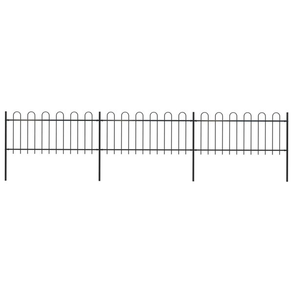 vidaXL Clôture de jardin avec dessus en cerceau Acier 5 1 x 0 8 m Noir
