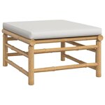 vidaXL Salon de jardin 8 Pièces avec coussins gris clair bambou