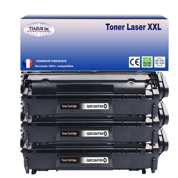 T3AZUR - 3x Toners compatibles avec Canon FX10 / FX9 / 703 pour Canon MF-4370DN  MF-4380DN  MF-4600  MF-4660PL Noir - 2 000p