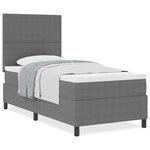 vidaXL Lit box spring avec matelas gris clair 100x200 cm tissu en velours côtelé