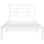 vidaXL Cadre de lit métal sans matelas avec tête de lit blanc 90x190cm