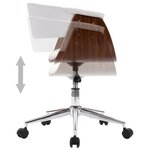 vidaXL Chaise pivotante de bureau Blanc Bois courbé et similicuir