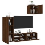 vidaXL Unités murales TV 4 Pièces chêne marron bois d'ingénierie